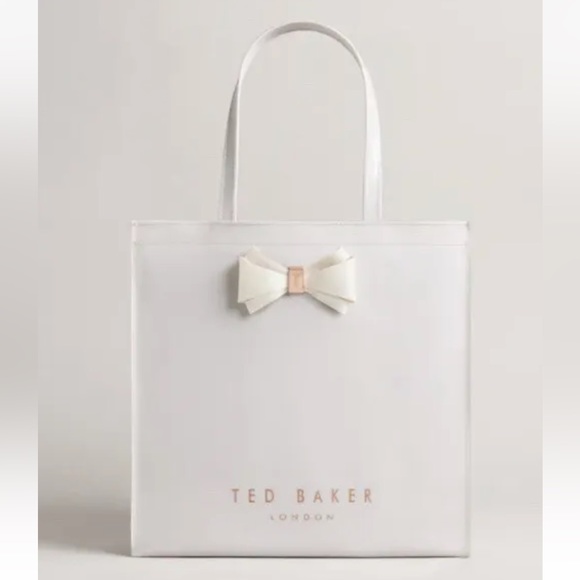 NEW Ted Baker Large Icon Hanacan Grey Gray Bow Bag Shopper Tote Purse Handbag - Picture 1 of 5